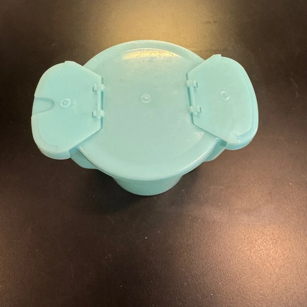 Tupperware Sugar Dispenser Vintage Small Aqua Blue 877-3 Dual Flip Top Lid